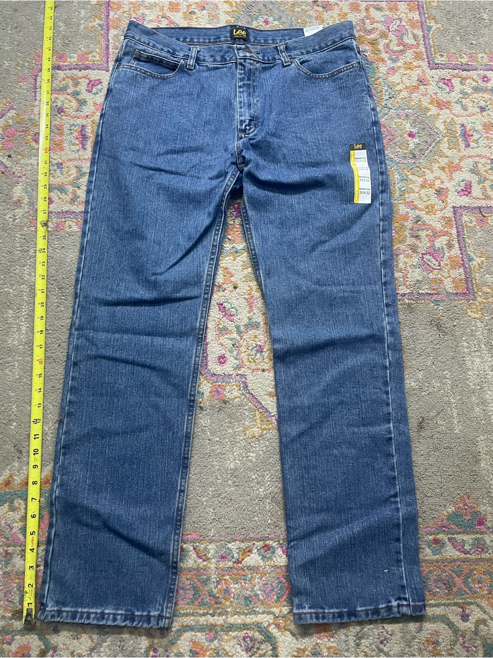 Lee Straight Leg Jeans in Dark Blue Denim